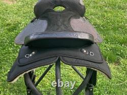 16 Dr J Synthetic Cordura and Leather Western Square Skirt Saddle- Black