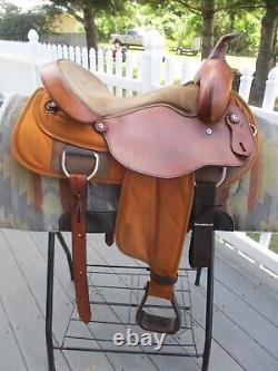 16'' # FABTRON leather & cordura western trail saddle SQH BARS