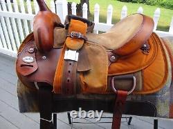 16'' # FABTRON leather & cordura western trail saddle SQH BARS