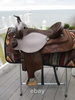 16'' FQH BARS Brown Saddle King TX Western Barrel Trail saddle LEATHER/CORDURA