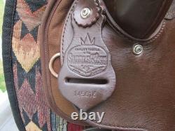 16'' FQH BARS Brown Saddle King TX Western Barrel Trail saddle LEATHER/CORDURA