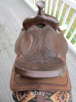 16'' FQH BARS Brown Saddle King TX Western Barrel Trail saddle LEATHER/CORDURA