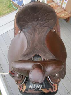 16'' FQH BARS Brown Saddle King TX Western Barrel Trail saddle LEATHER/CORDURA