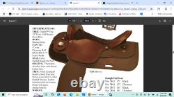 16'' FQH BARS FABTRON #7107 Western Trail saddle LEATHER/CORDURA USA
