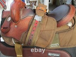 16'' Fabtron #7208 Brown Western Trail saddle SQH BARS LEATHER /CORDURA