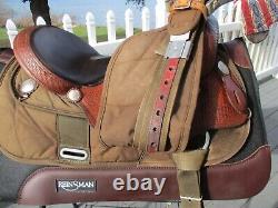 16'' Fabtron #7208 Brown Western Trail saddle SQH BARS LEATHER /CORDURA