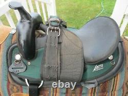 16'' Green Abetta Western trail saddle QH BARS