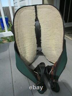 16'' Green Abetta Western trail saddle QH BARS