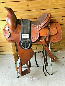 16 H & H Roper Roping Trail Ranch Western Horse Saddle & Cinch FQHB Made in USA