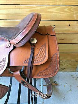 16 H & H Roper Roping Trail Ranch Western Horse Saddle & Cinch FQHB Made in USA