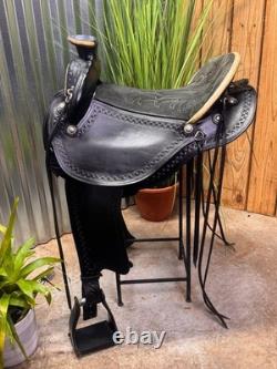 16 Handmade DON WEST Black Leather Gaited Western Horse Saddle