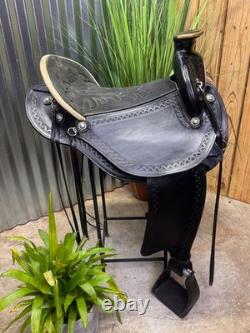 16 Handmade DON WEST Black Leather Gaited Western Horse Saddle