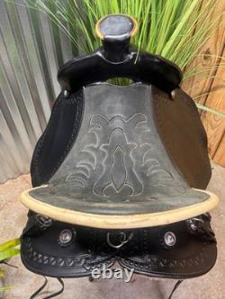 16 Handmade DON WEST Black Leather Gaited Western Horse Saddle