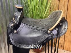 16 Handmade DON WEST Black Leather Gaited Western Horse Saddle