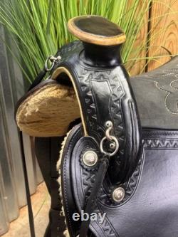 16 Handmade DON WEST Black Leather Gaited Western Horse Saddle 16 Handmade DON WEST Black Leather Gaited Western Horse Saddle