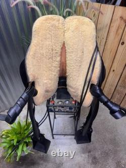 16 Handmade DON WEST Black Leather Gaited Western Horse Saddle
