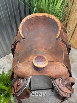 16 Handmade Rough Out Western Ranch Saddle Roping / WORKING Saddle