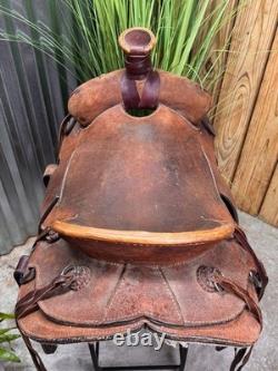 16 Handmade Rough Out Western Ranch Saddle Roping / WORKING Saddle