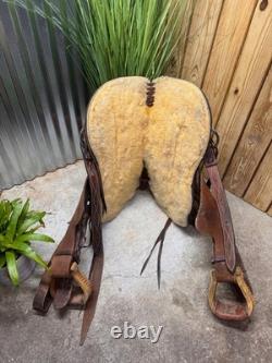 16 Handmade Rough Out Western Ranch Saddle Roping / WORKING Saddle