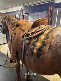 16 Handmade Rough Out Western Ranch Saddle Roping / WORKING Saddle
