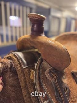 16 Handmade Rough Out Western Ranch Saddle Roping / WORKING Saddle