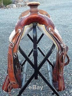 16 Hereford TexTan Roping Saddle with Flank Cinch