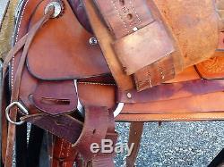 16 Hereford TexTan Roping Saddle with Flank Cinch