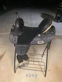 16 Hilason Western Horse Treeless Trail Barrel Racing American Leather Saddle