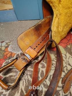 16 Inch Dale Chavez Western Show Saddle With FQHB Basket Weave/Floral Tooling