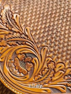 16 Inch Dale Chavez Western Show Saddle With FQHB Basket Weave/Floral Tooling