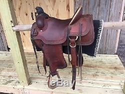 16 Inch Original Billy Cook Roping Saddle In Extremely Nice Shape