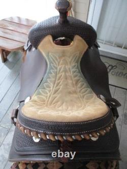 16'' JCM 1804-23 MARTIN ROPER FQH BARS WESTERN SADDLE w CINCH, B COLLAR 41 LBS