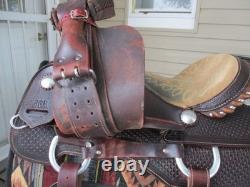 16'' JCM 1804-23 MARTIN ROPER FQH BARS WESTERN SADDLE w CINCH, B COLLAR 41 LBS