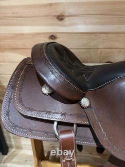16 JJ Tack Shack Barbed Wire Team Penner Western Saddle Model 2070-6