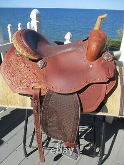 16'' Jc Martin Western Barrel Saddle Full Qh Bars 35lbs