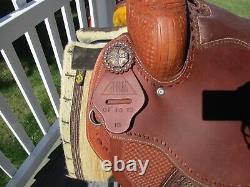 16'' Jc Martin Western Barrel Saddle Full Qh Bars 35lbs