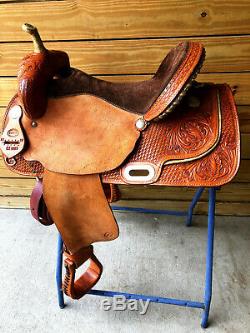 16 Johnny Ruff Custom Barrel Trail Western Horse Saddle FQHB Made in USA CL1131