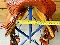 16 Johnny Ruff Custom Barrel Trail Western Horse Saddle FQHB Made in USA CL1131