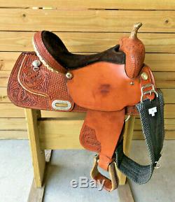 16 Johnny Ruff Custom Barrel Trail Western Horse Saddle Made in USA