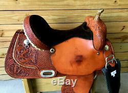 16 Johnny Ruff Custom Barrel Trail Western Horse Saddle Made in USA