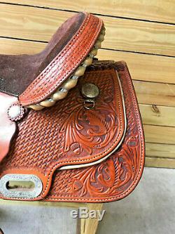 16 Johnny Ruff Custom Barrel Trail Western Horse Saddle Made in USA