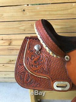 16 Johnny Ruff Custom Barrel Trail Western Horse Saddle Made in USA