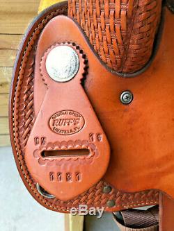 16 Johnny Ruff Custom Barrel Trail Western Horse Saddle Made in USA