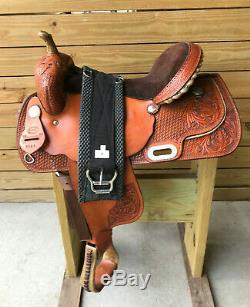 16 Johnny Ruff Custom Barrel Trail Western Horse Saddle Made in USA