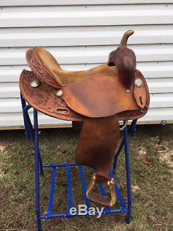 16 Johnny Ruff Western Barrel Trail Horse Saddle w Round Skirt FQHB Made in USA