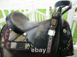 16'' KING SERIES #201 Black Southwest western saddle & matching Pad FQHB