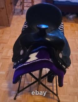 16 King Series Black Leather/Zebra Weatern Saddle