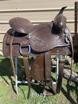 16 King Series Jacksonville Western trail/pleasure saddle dark oil leather