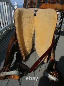 16'' Lamb Saddle Co. Roper Beartrap Buckstitched Western Saddle Sqh Bars 31 Lbs