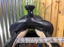 16 Light Weight Leather & Cordura Black Aztec Western Horse Saddle USA